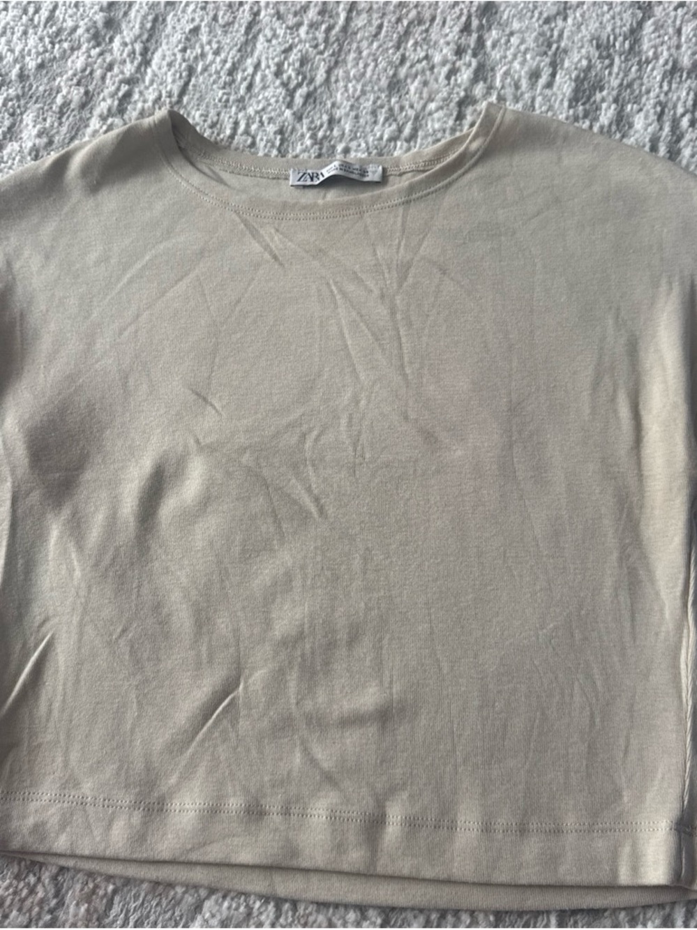 Zara Crewneck Tee in Light Taupe